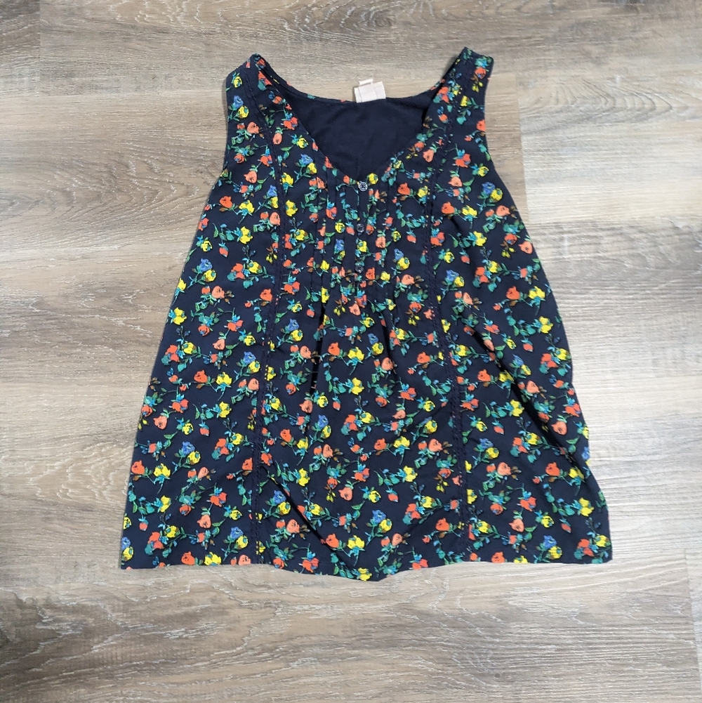 Merona Navy Floral Sleeveless Sundress with Bright Blooms